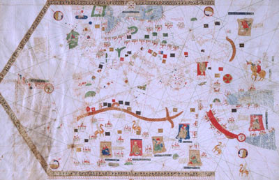 antica cartina dell'Europa