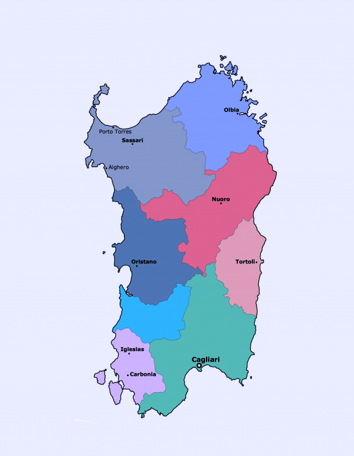 Cartina Politica Sardegna
